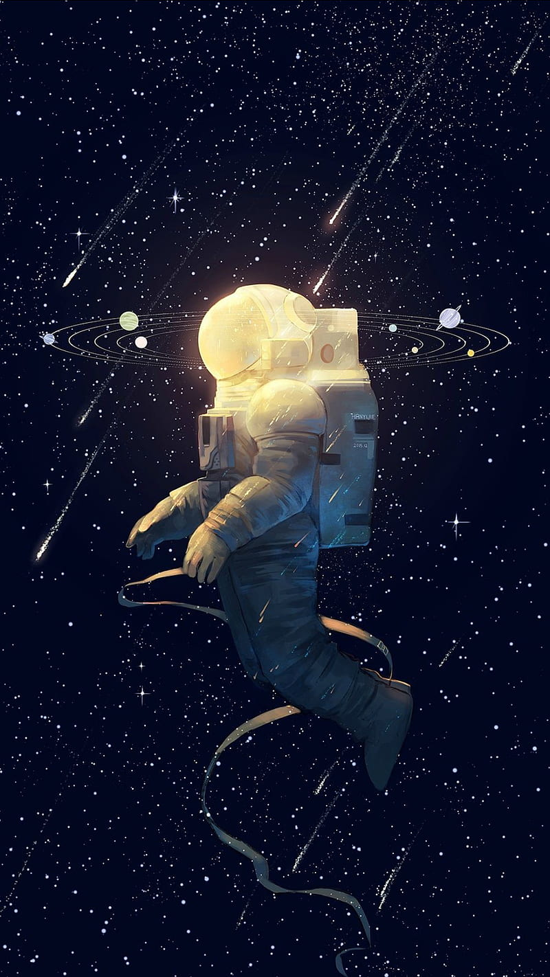 Astronaut, planet, space, star, universe, HD phone wallpaper