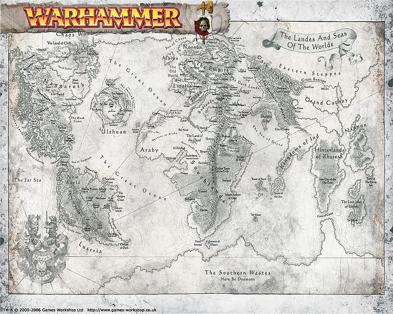 Warhammer Map of the World, warhammer, fantasy, old world, map, games workshop, HD wallpaper