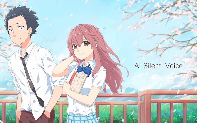 Koe No Katachi, A Silent Voice, main characters, couple, Shouko Nishimiya, Shouya Ishida, HD wallpaper