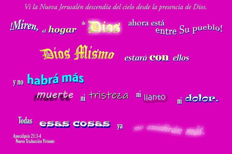 Dios Ahora Está Entre Su Pueblo, no tears, God with us, Bible, death, pain, HD wallpaper