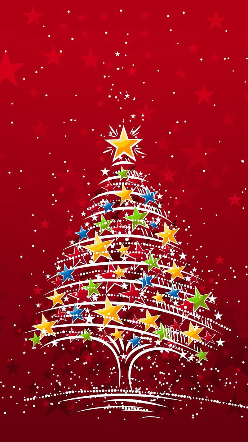 christmas red, noel, sapin, tree, HD phone wallpaper