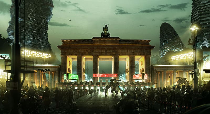 Berlin, Video Game, Deus Ex, Brandenburg Gate, Deus Ex: Mankind Divided, HD wallpaper
