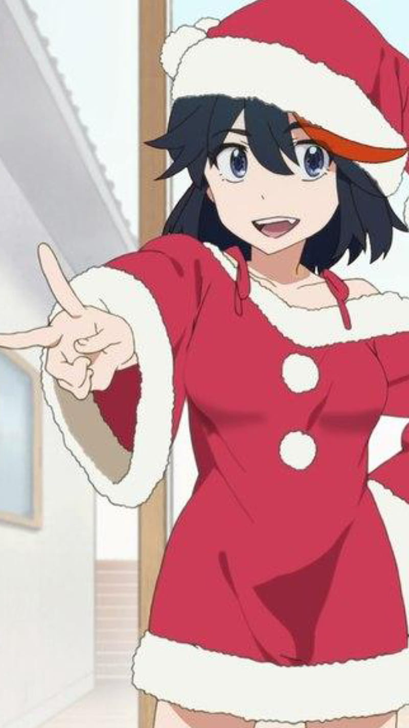 Ryuko, anime, christmas, cute, kawai, kawaii, kill, matoi, red, santa, HD  phone wallpaper | Peakpx