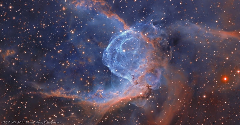 Nebula, stars, orange, space, nebulae, bonito, hubble, constallations, nasa, pink, blue, gas, HD wallpaper