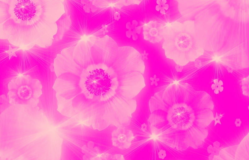 Pink poppies, poppy, art, flower, abstract, pink, vector, HD wallpaper