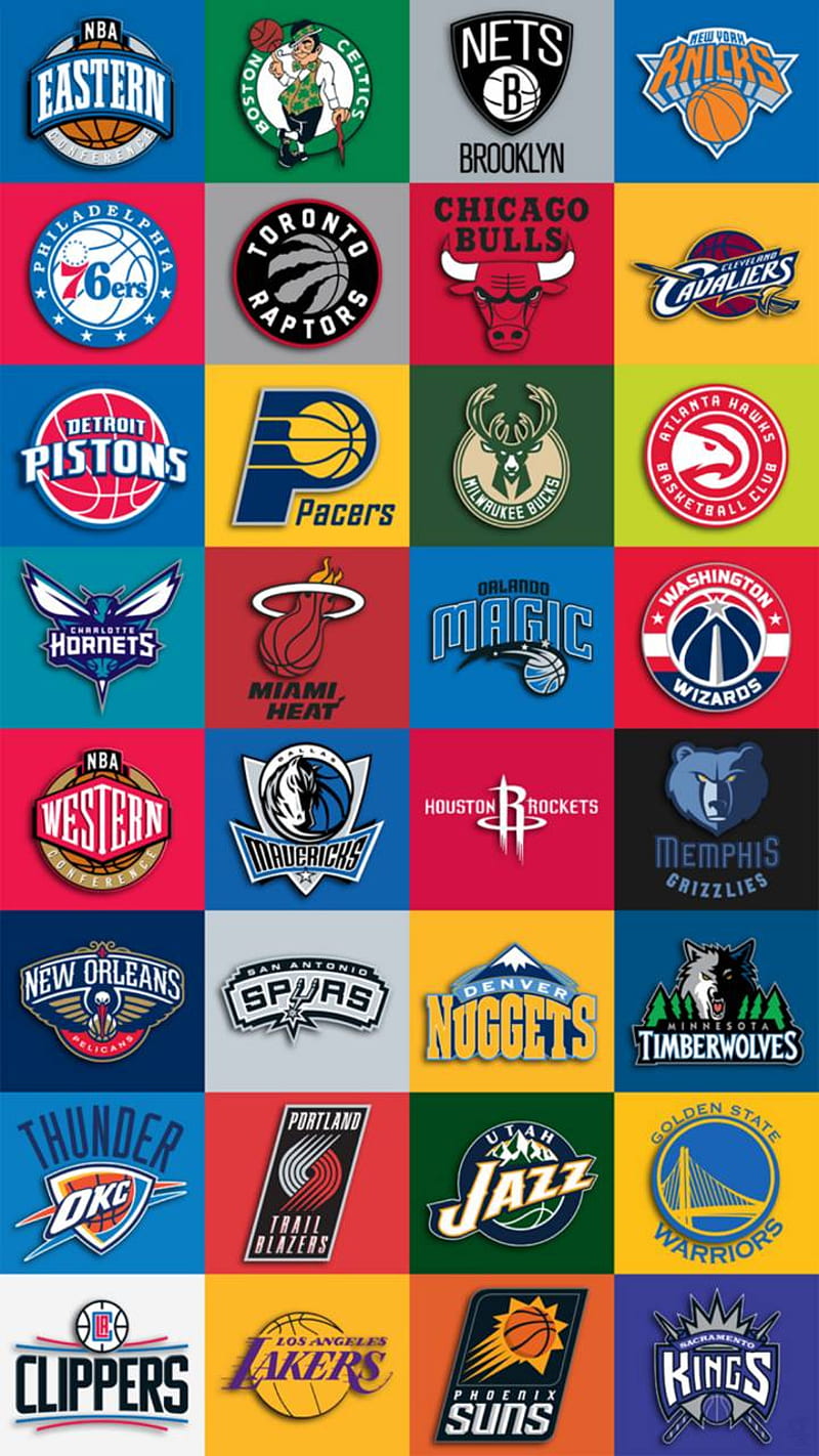 Logo Todos Los Equipos Asociación Nacional Baloncesto Iconos Del Equipo  Vector, Gráfico Vectorial © Imagen #470081230 