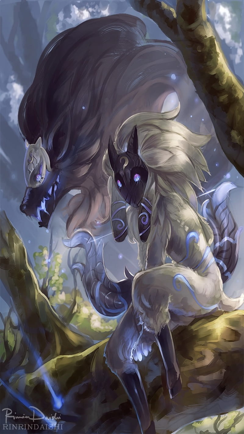 kindred, lol, game, riot, league of legends, HD phone wallpaper