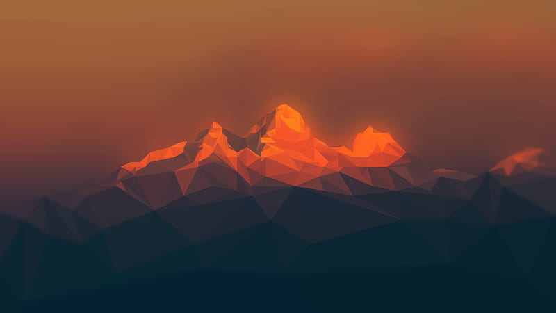 Fractal Red Mountains, HD wallpaper