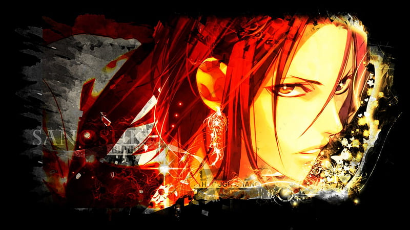Demon of The Red Horizon, red, grunge, samurai, sano, hakuouki, sanosukeharada, shinsengumi, sanosukeharada, HD wallpaper