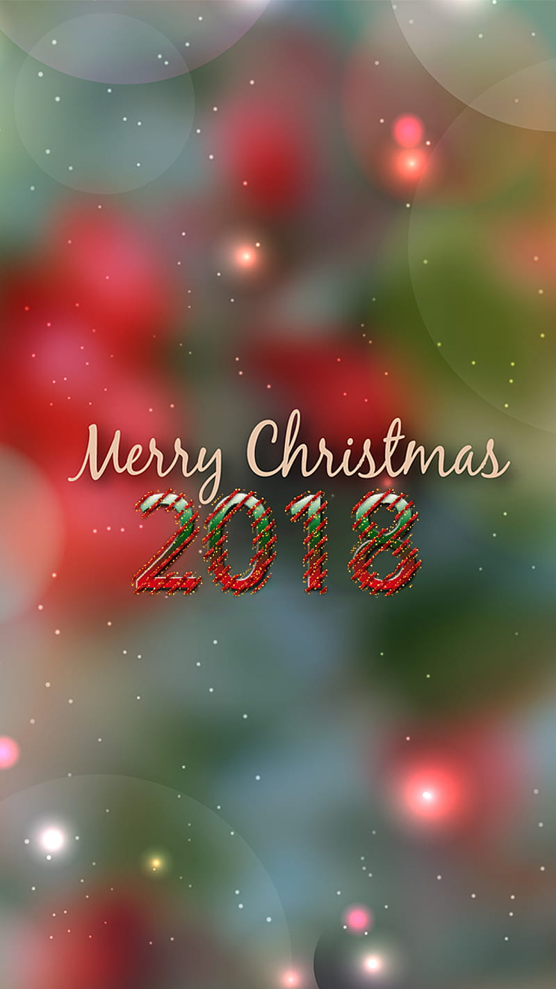 Merry Christmas 2, 2018, good mood, holidays, light, logo, merry christmas, new year, snow, symbols, text, HD phone wallpaper