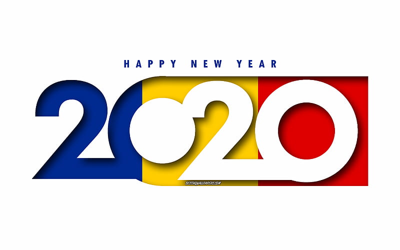 Romania 2020, Flag of Romania, white background, Happy New Year Romania, 3d art, 2020 concepts, Romania flag, 2020 New Year, 2020 Romania flag, HD wallpaper