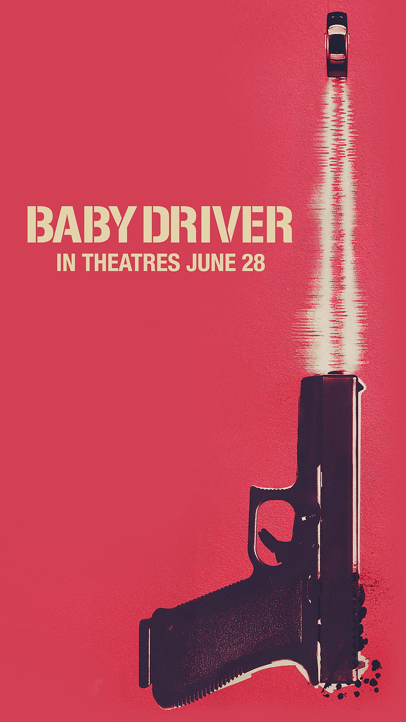 BABYDRIVER Gun 1080, action, movie, heist, wright, edgar, baby, driver, film, HD phone wallpaper