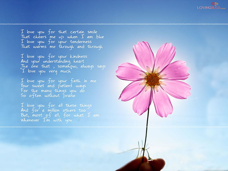Love poem, lovely, poem, flower, awesome, finger, pink, blue, HD wallpaper  | Peakpx