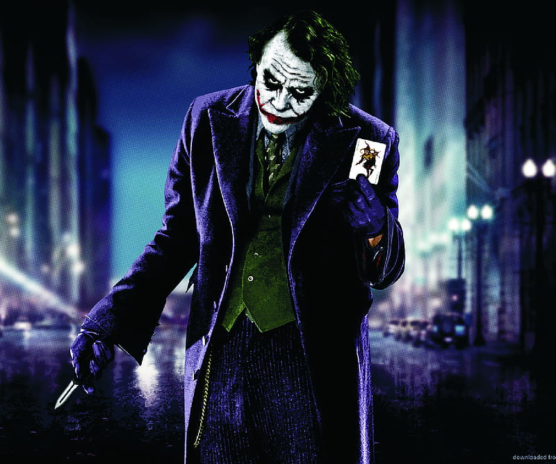 Joker, joker with card, the dark knight, HD wallpaper
