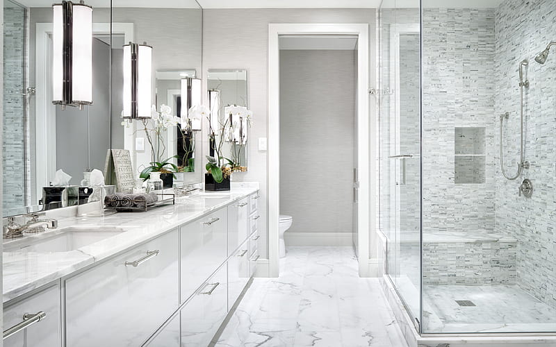 bathroom light design, modern apartment, interior idea, modern design, HD wallpaper