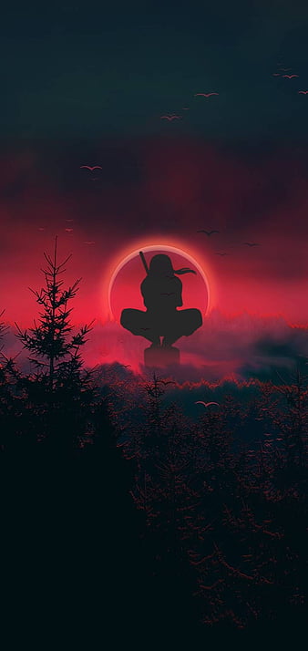 Itachi Uchiha Akatsuki 4K vermelho sakura Wallpaper Estação SyanArt