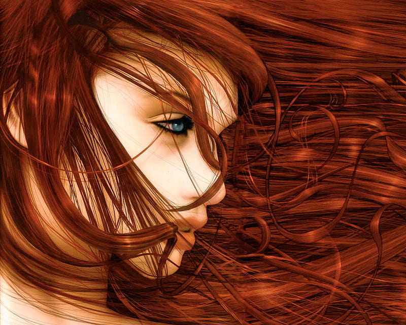 Redhead Beauty, blue, eyes, face, girl, posada, redhead, skin, HD wallpaper