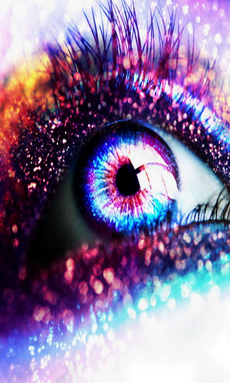 Abstract Eye, abstract, colorful, colors, eye, glitter, HD phone wallpaper