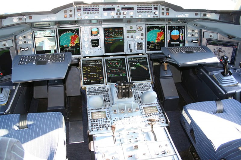 Airbus A380 Flight Deck, A380, Flight Deck, Airbus, Fly By Wire, HD wallpaper