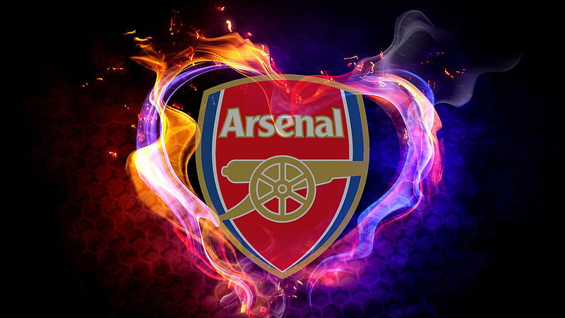 Arsenal Logo In Colorful Fire Background Arsenal, HD wallpaper