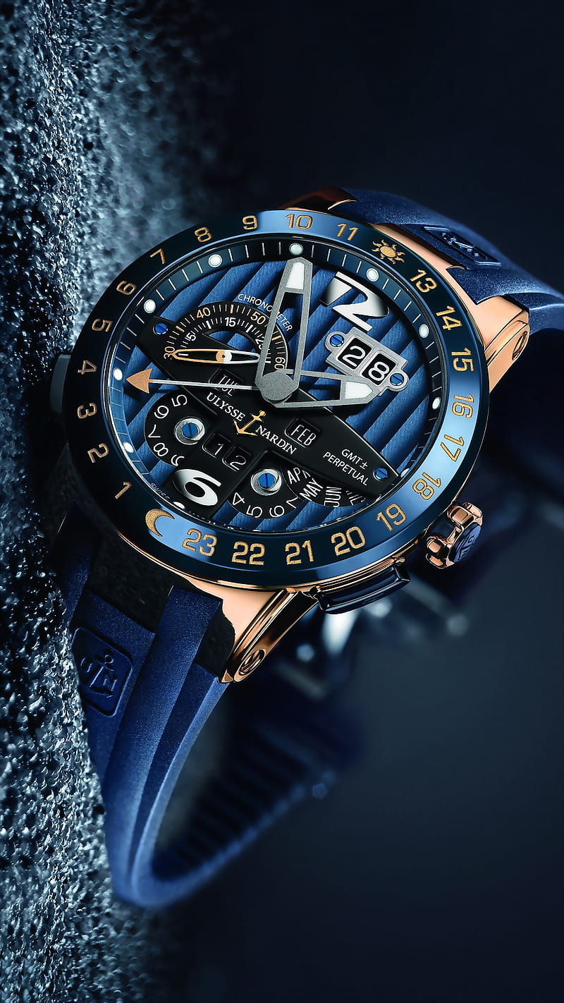 Ulysses Nardin, blue, clock, clocks, fossil, luxury, rotary, watch, watches, zenith, HD phone wallpaper