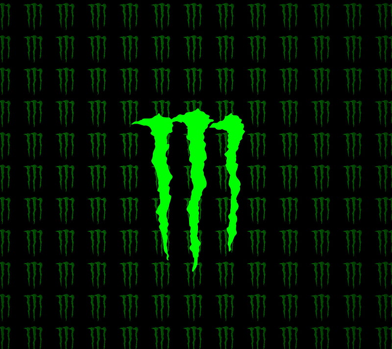 Monster, energy, green, logo, HD wallpaper