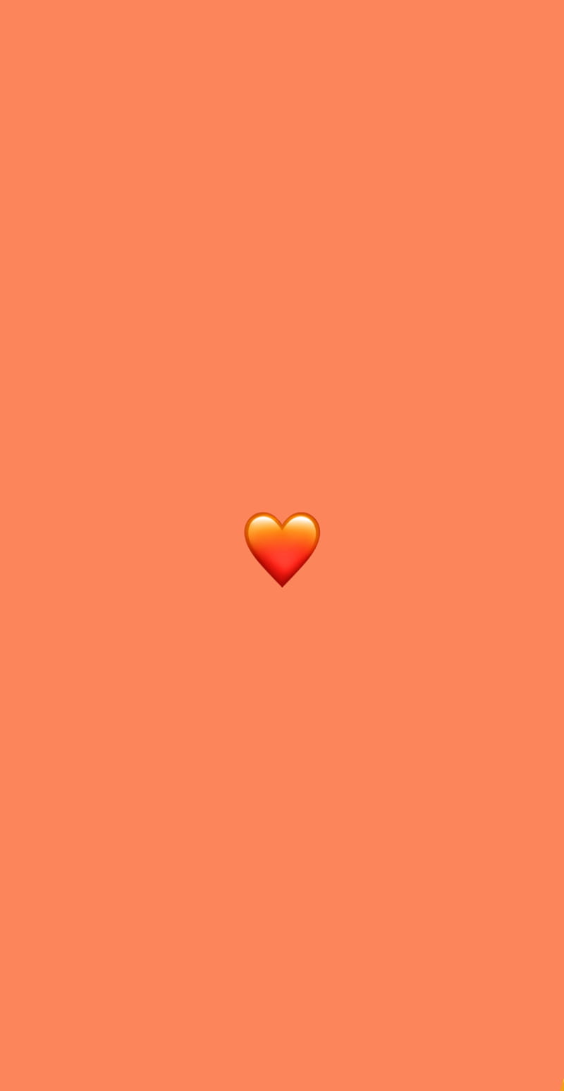 Orange heart emoji iphone love HD phone wallpaper  Peakpx