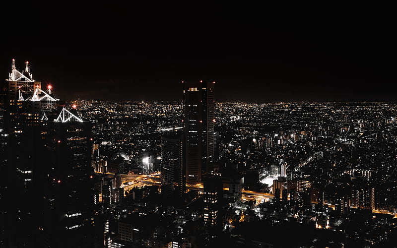 Tokyo, panorama, cityscapes, modern buildings, nightscapes, japan, Asia, HD wallpaper