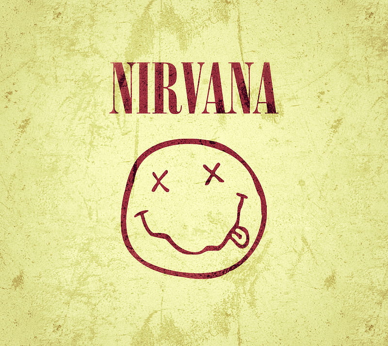 Nirvana Smiley, 1990s, grunge, kurt cobain, logo, music, nirvana, smiley, HD wallpaper