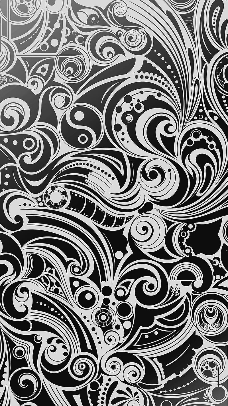 Pattern Black White, art, black, pattern, white, HD phone wallpaper