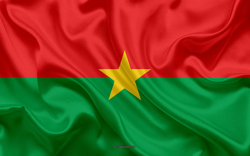 Flag of Burkina Faso silk texture, Burkina Faso flag, national symbol, silk flag, Burkina Faso, HD wallpaper