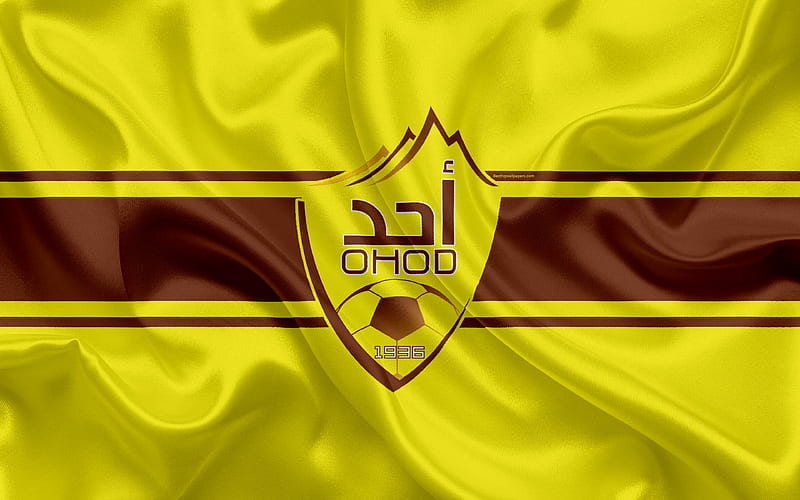 Ohod Club, Ohud FC Saudi Football Club, logo, emblem, Saudi Professional League, football, Medina, Saudi Arabia, silk texture, HD wallpaper