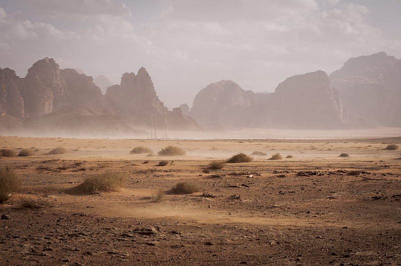 dusty desert valley, HD wallpaper