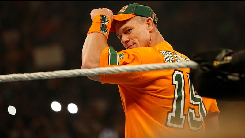 John Cena In Orange T Shirt, HD wallpaper