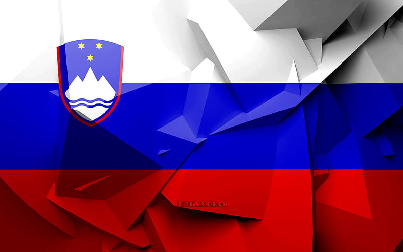 Flag of Slovenia, geometric art, European countries, Slovenian flag, creative, Slovenia, Europe, Slovenia 3D flag, national symbols, HD wallpaper