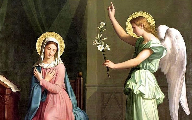 Annunciation, Virgin, Mary, angel, HD wallpaper