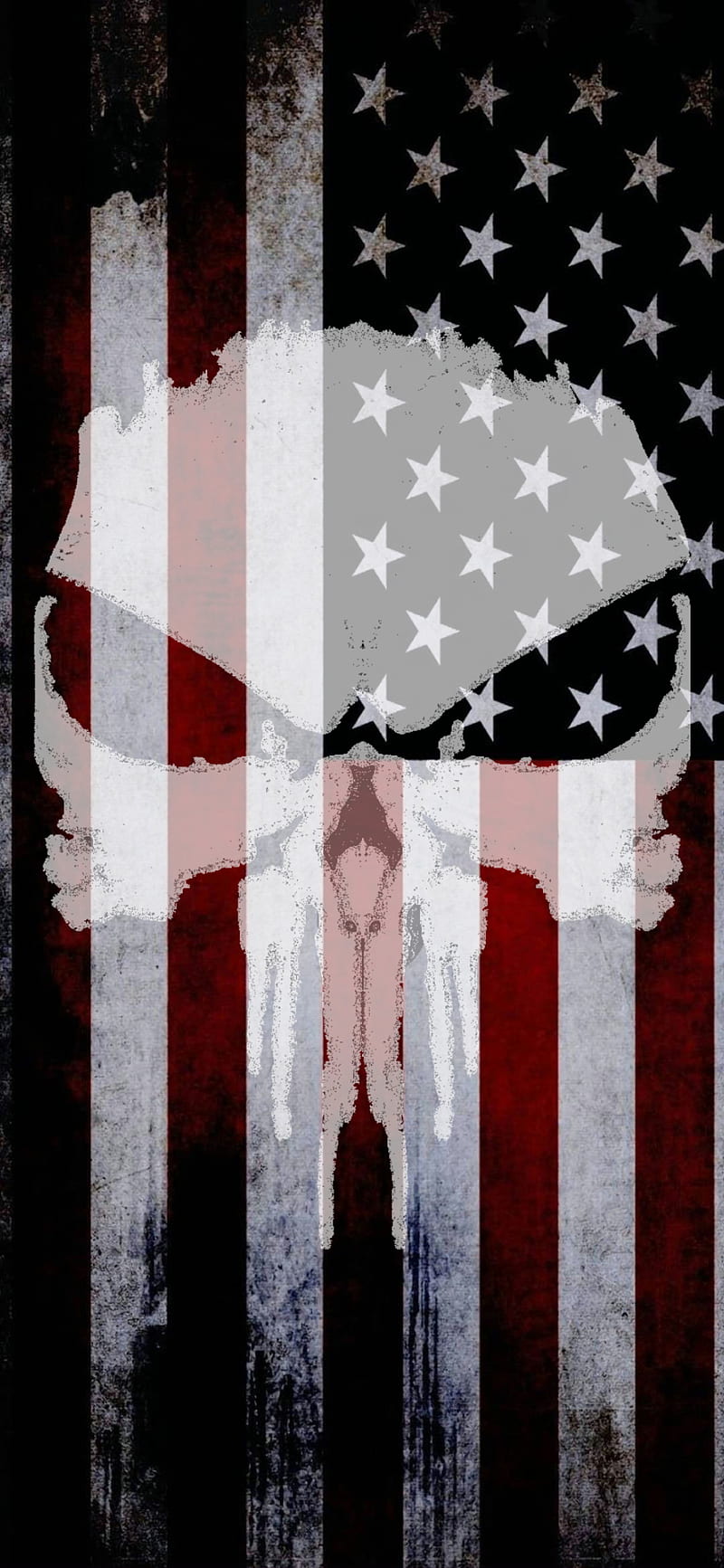 American Punisher, flag, skull, HD phone wallpaper