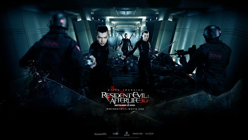 resident evil afterlife, action, black and white, resident evil, sexy, zombie, cute, cool, hot, movies, HD wallpaper