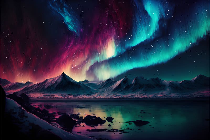 Northern lights, Polar, Night, Lofoten, Sky, Norway, HD wallpaper