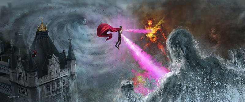Mysterio vs Elementals, HD wallpaper
