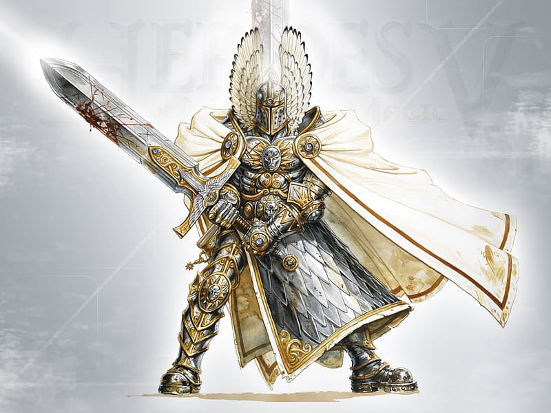 Light Warrior, warrior, holy, heavy armor, sword, light, HD wallpaper