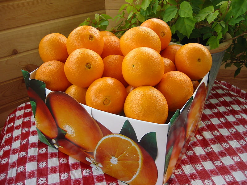 Orange box, fruit, food, orange, box, nature, HD wallpaper
