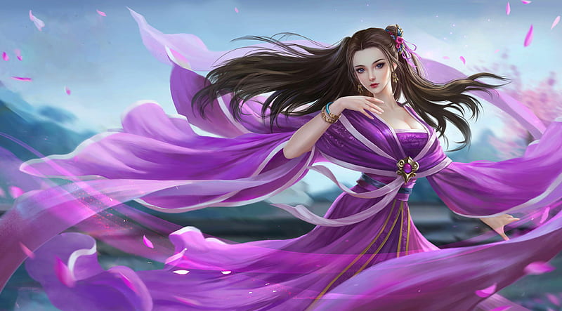 Purple Veils Fantasy Cg Purple Girl Digital Woman Art Lilac Pretty Hd Wallpaper Peakpx 7159