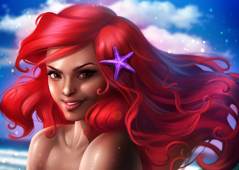 1920x1080px 1080p Free Download Ariel Ayyasap Redhead Girl Summer Siren Face Mermaid 