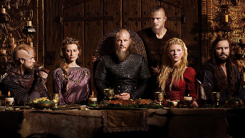 Download Ragnar, Bjorn, And Lagertha In Vikings Wallpaper