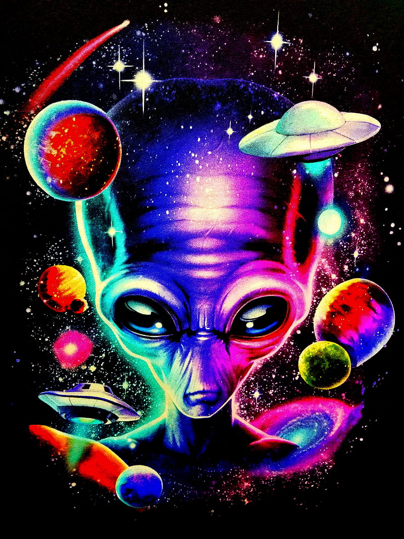 Alien Universe, ufo, space, solar system, planet, HD phone wallpaper