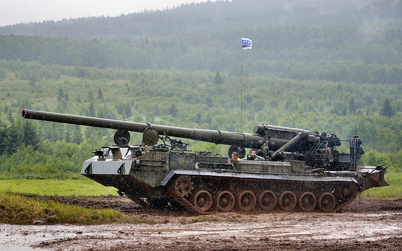 2S7 Pion, object 216, 203-mm, self-propelled artillery, artillery, Russian military equipment, HD wallpaper