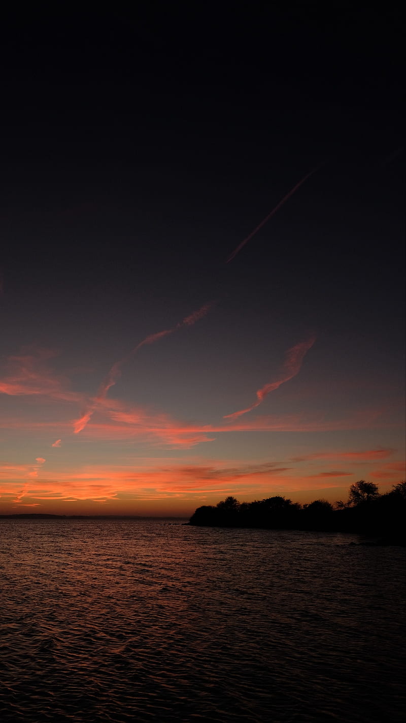 Sunset night , amoled, dark, sky, HD phone wallpaper