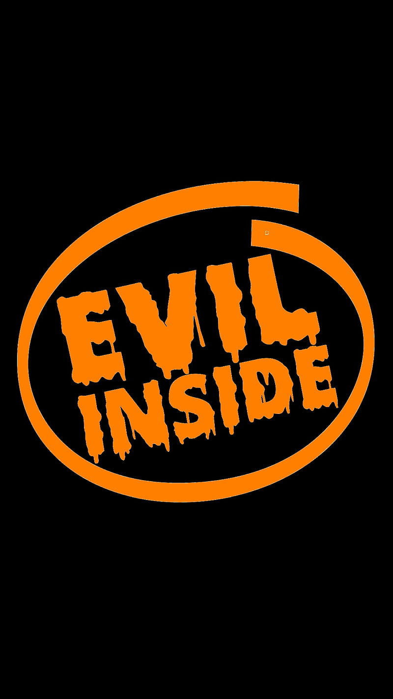 Evil Inside, halloween, logo, night vers, sayings, signs, HD phone wallpaper