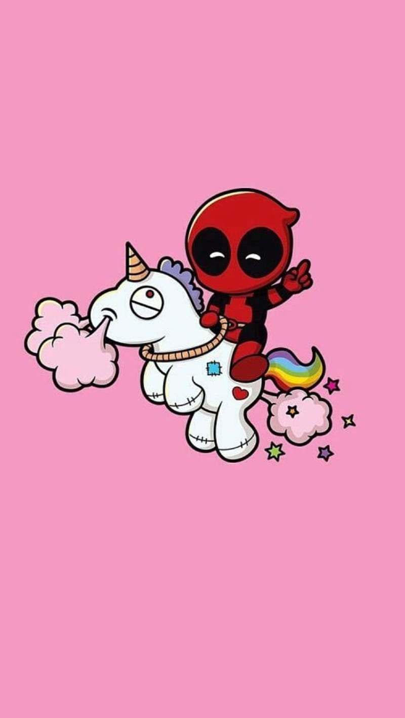 Deadpool unicorn6, deadpool, dead pool, dead, pool, red, black, pink, unicorn, fecklessabandon, feckless, HD phone wallpaper